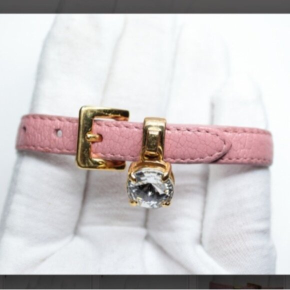 Elegant Pink and Gold Bracelet with Crystal Charm - Picture 7 of 11